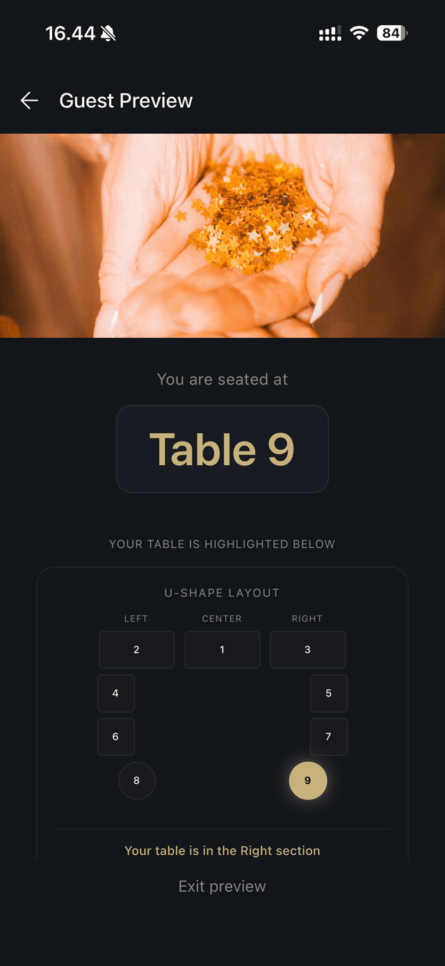 Table layout planner view